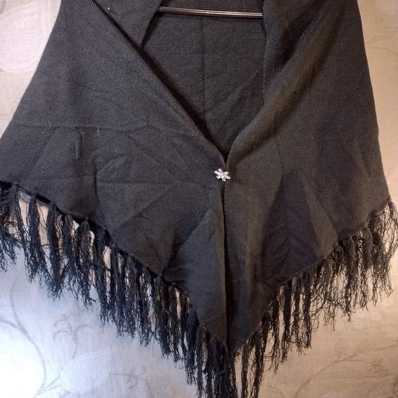 New York & Company Accessories - New York & Company Black Fringe Wrap